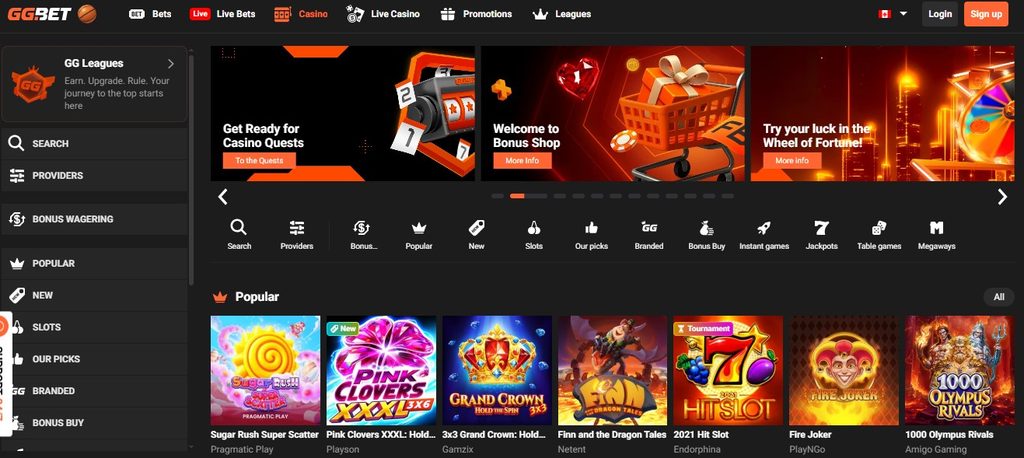 GGbet offer page, promotional tile without a code field