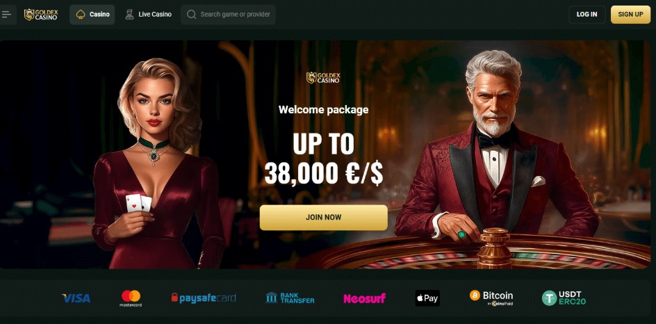 Goldex Casino offer page, two eligible titles listed together